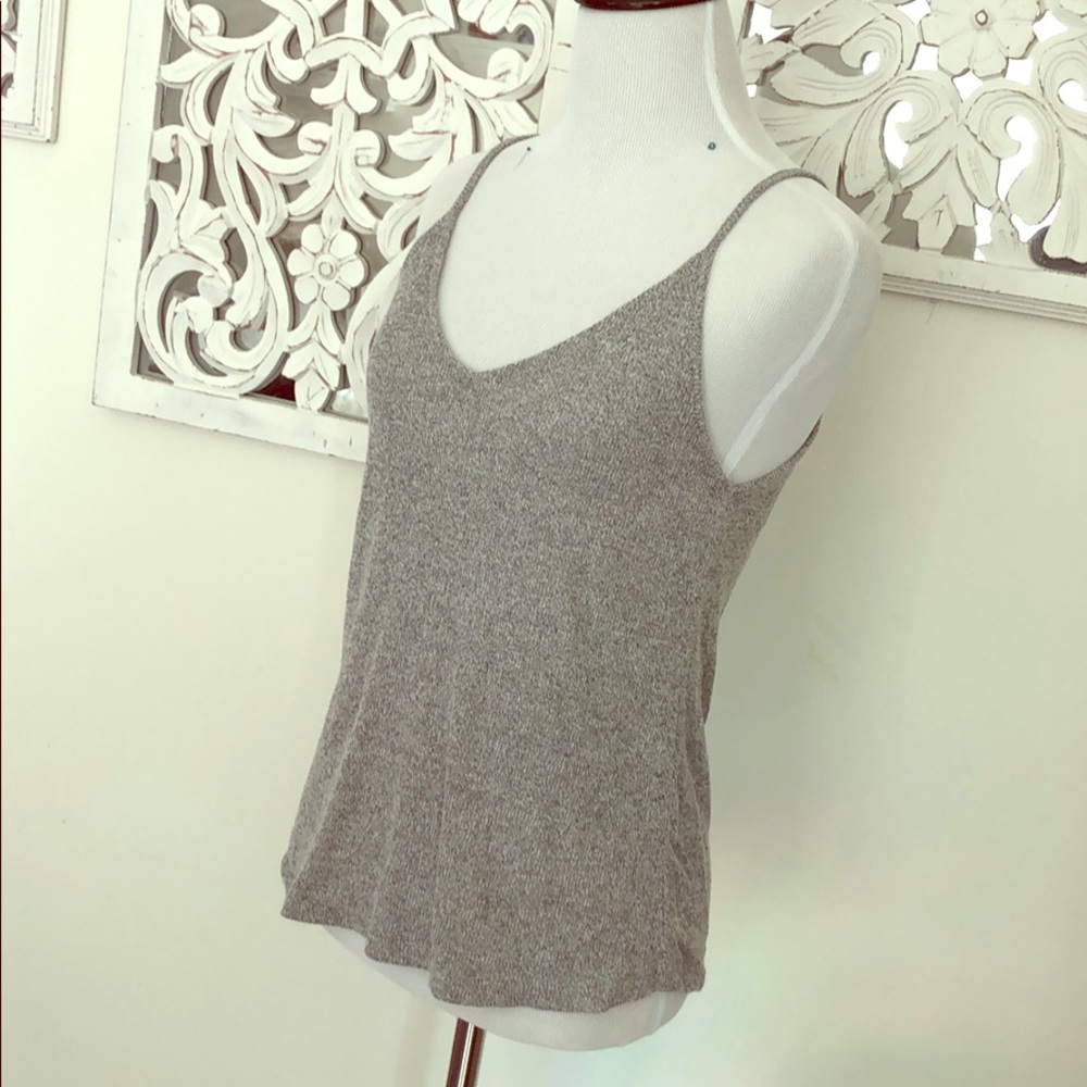 Marble Grey Knit Sweater Tank Top